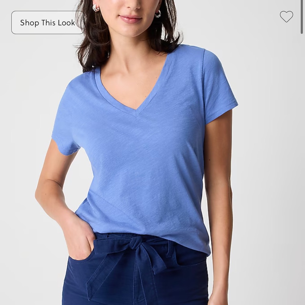 J. Crew Sky Blue Short Sleeve V-Neck Tee